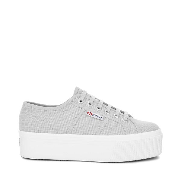 Superga 2790 Platform Grey Platform Sneakers - Women's USA | US1146401